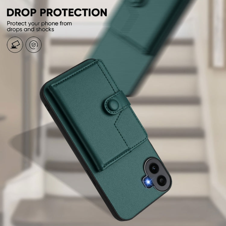Estuche Antirrobo RFID para Teléfono For Nothing cmf con 1 Botón y Tarjetero (Verde)