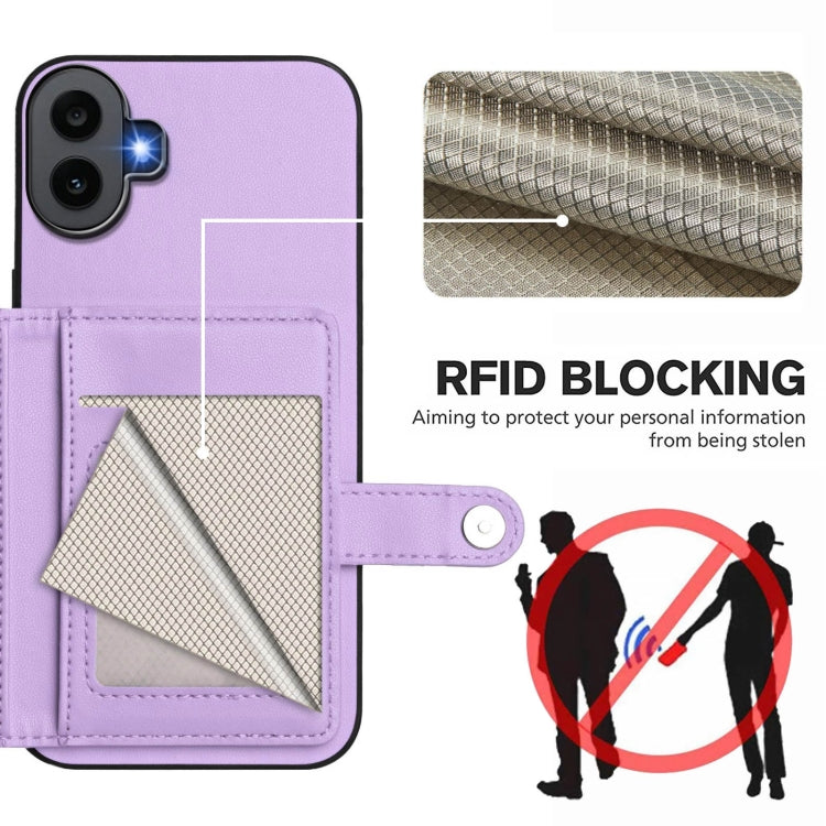 Funda para Teléfono Antirrobo RFID For Nothing cmf con 1 Botón y Tarjetero (Morado)