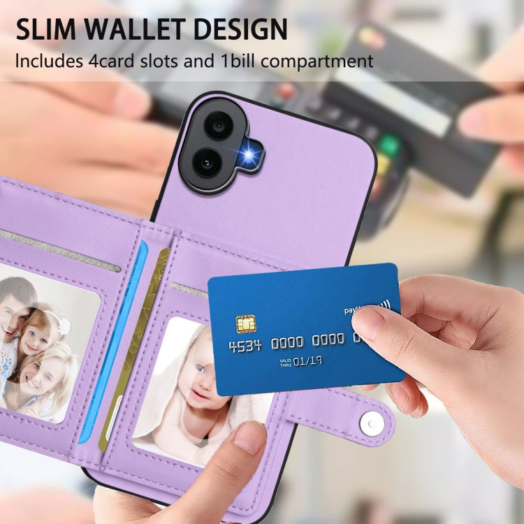 Funda para Teléfono Antirrobo RFID For Nothing cmf con 1 Botón y Tarjetero (Morado)