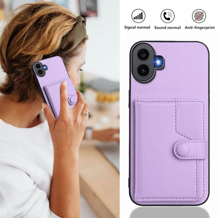 Funda para Teléfono Antirrobo RFID For Nothing cmf con 1 Botón y Tarjetero (Morado)