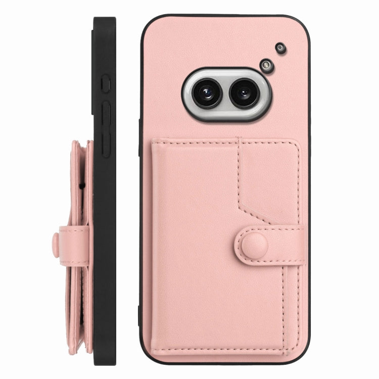 Estuche Antirrobo RFID para Teléfono For Nothing Phone 2A con Botón y Tarjeta (Rosa)