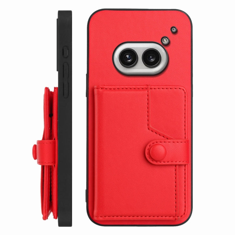 Funda para Teléfono Antirrobo RFID con Botón para Tarjeta y 2 Botones For Nothing Phone (Roja)