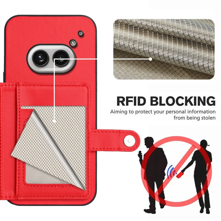 Funda para Teléfono Antirrobo RFID con Botón para Tarjeta y 2 Botones For Nothing Phone (Roja)