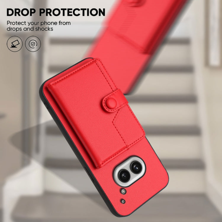 Funda para Teléfono Antirrobo RFID con Botón para Tarjeta y 2 Botones For Nothing Phone (Roja)