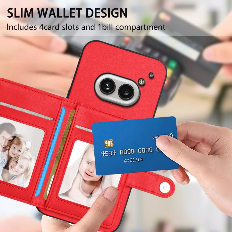 Funda para Teléfono Antirrobo RFID con Botón para Tarjeta y 2 Botones For Nothing Phone (Roja)