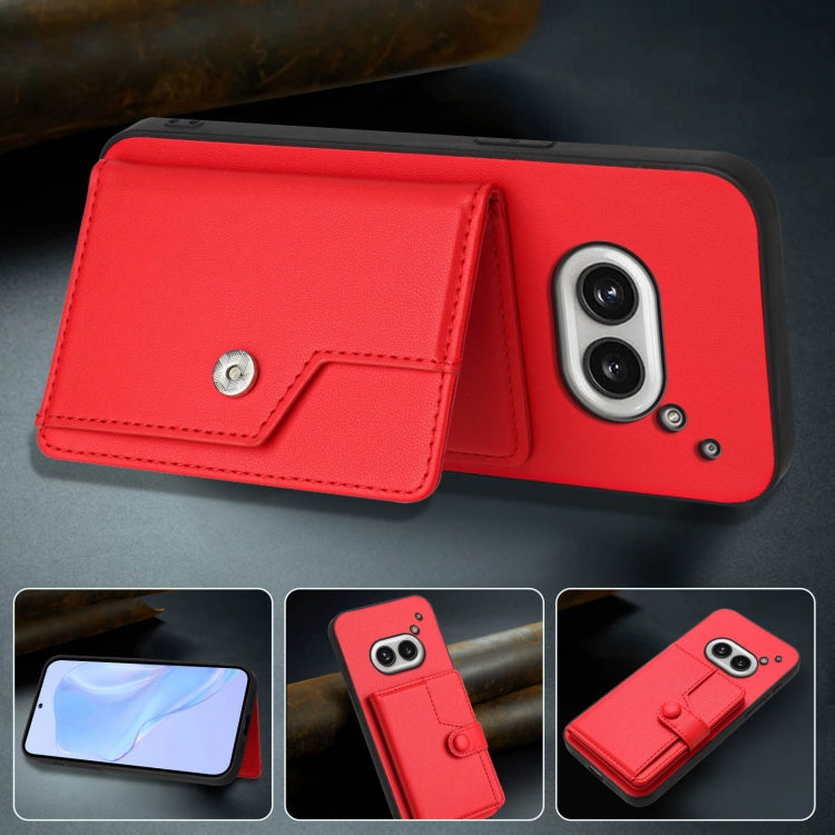 Funda para Teléfono Antirrobo RFID con Botón para Tarjeta y 2 Botones For Nothing Phone (Roja)