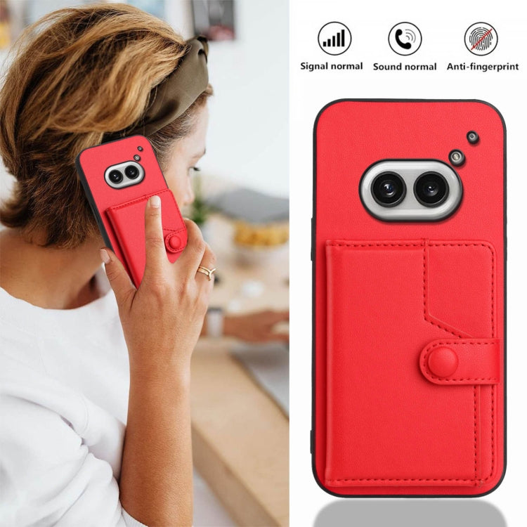 Funda para Teléfono Antirrobo RFID con Botón para Tarjeta y 2 Botones For Nothing Phone (Roja)