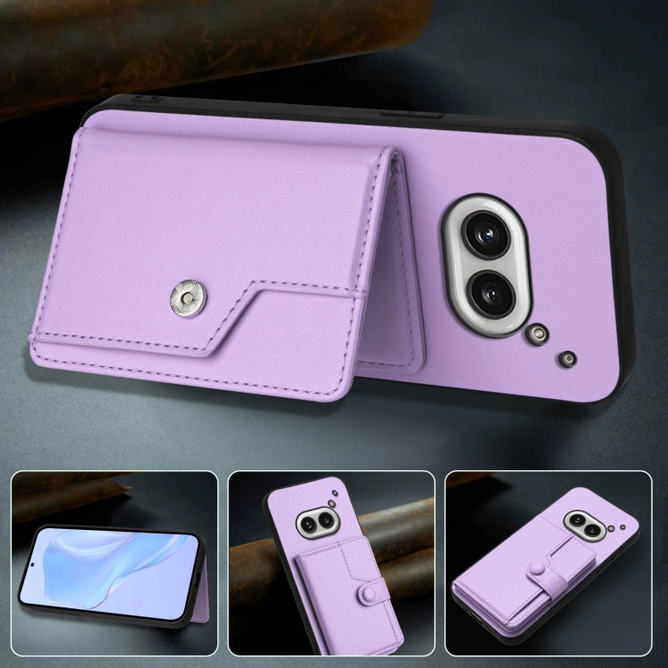 Funda para Teléfono Antirrobo RFID con Botón para Tarjeta y 2 Botones For Nothing Phone (Morado)