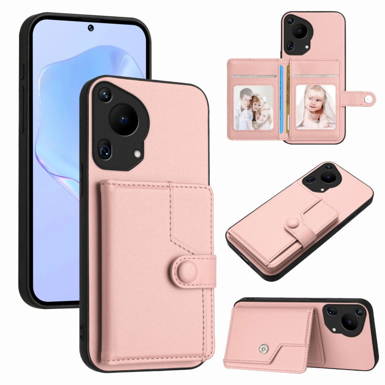 Funda Antirrobo RFID con Botón para Huawei Pura 70 Ultra (Rosa)