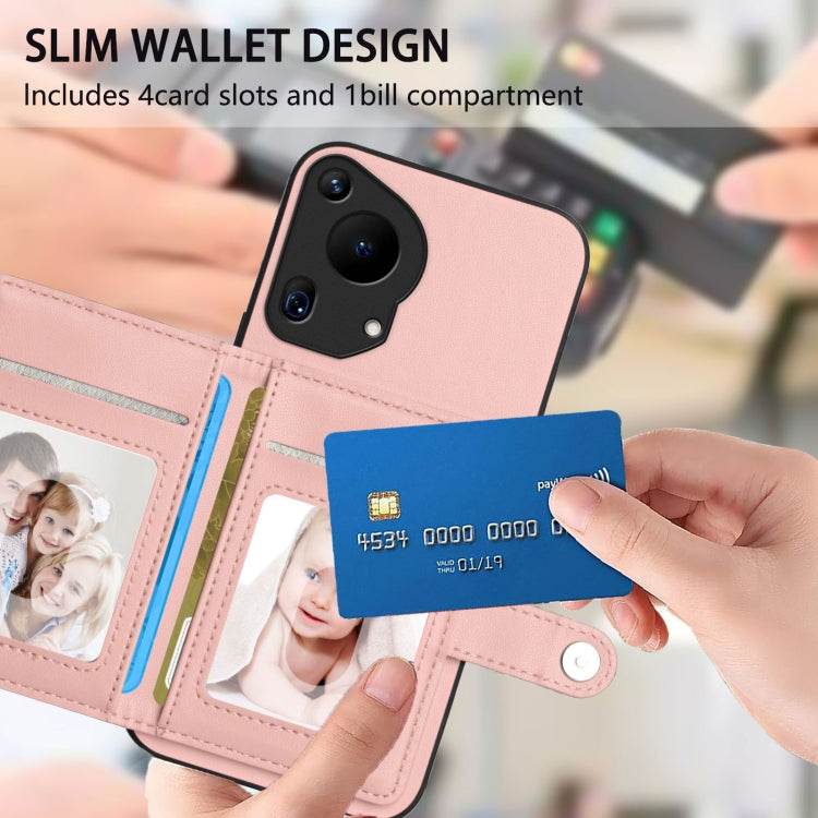 Funda Antirrobo RFID con Botón para Huawei Pura 70 Ultra (Rosa)