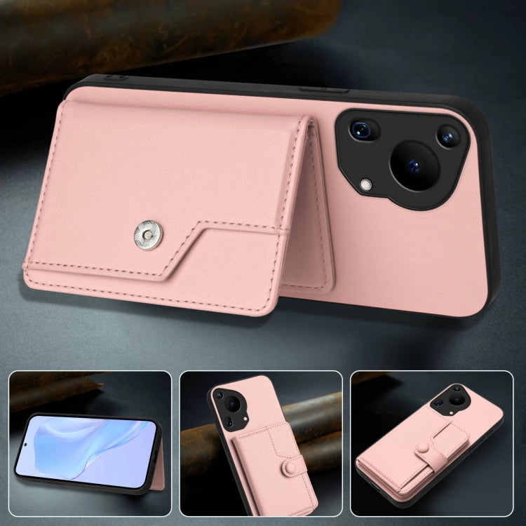 Funda Antirrobo RFID con Botón para Huawei Pura 70 Ultra (Rosa)