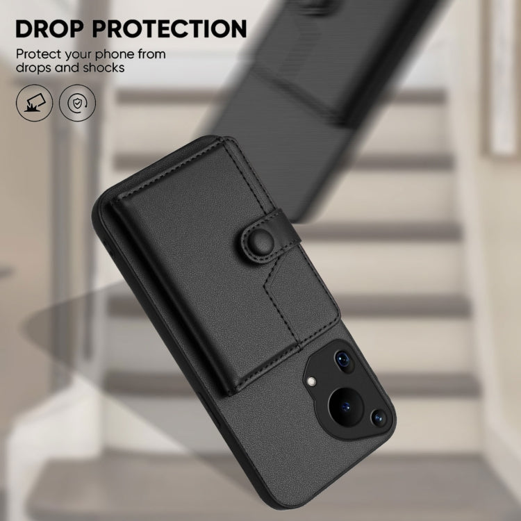 Funda Antirrobo RFID para Huawei Pura 70 Ultra con Botón y Tarjetero (Negra)
