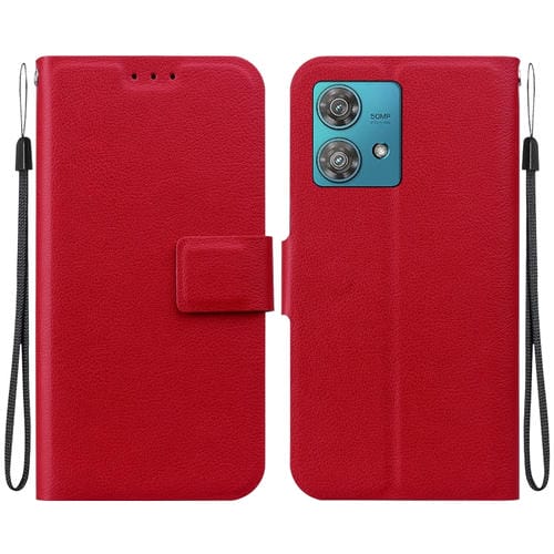 Funda de Cuero Ultradelgada con Hebilla Magnética para Motorola Edge 40 Neo (Rojo)
