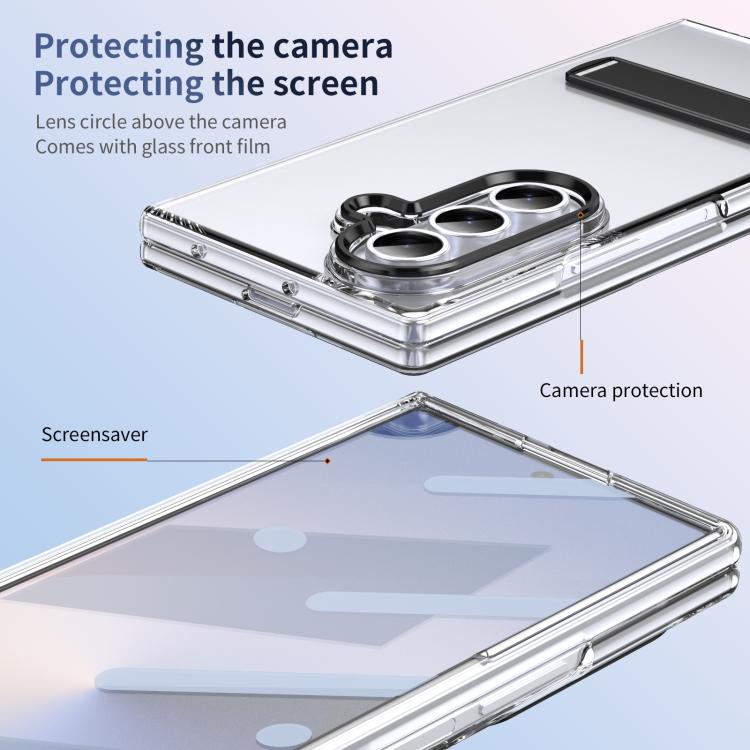 Funda híbrida de TPU y policarbonato con soporte para Samsung Galaxy Z Fold7 5G (negra)