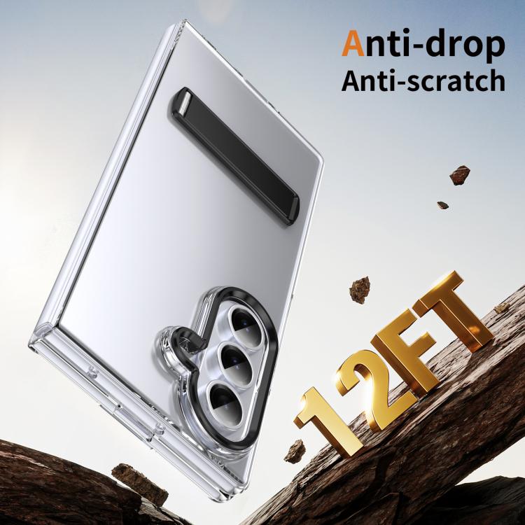 Funda híbrida de TPU y policarbonato con soporte para Samsung Galaxy Z Fold7 5G (negra)