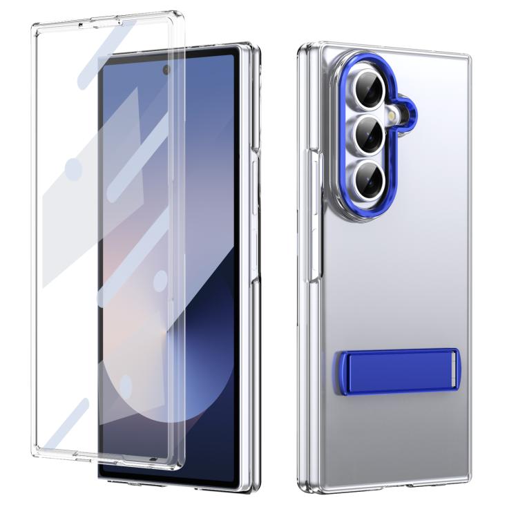 Funda híbrida de TPU y policarbonato con soporte para Samsung Galaxy Z Fold7 5G (azul)