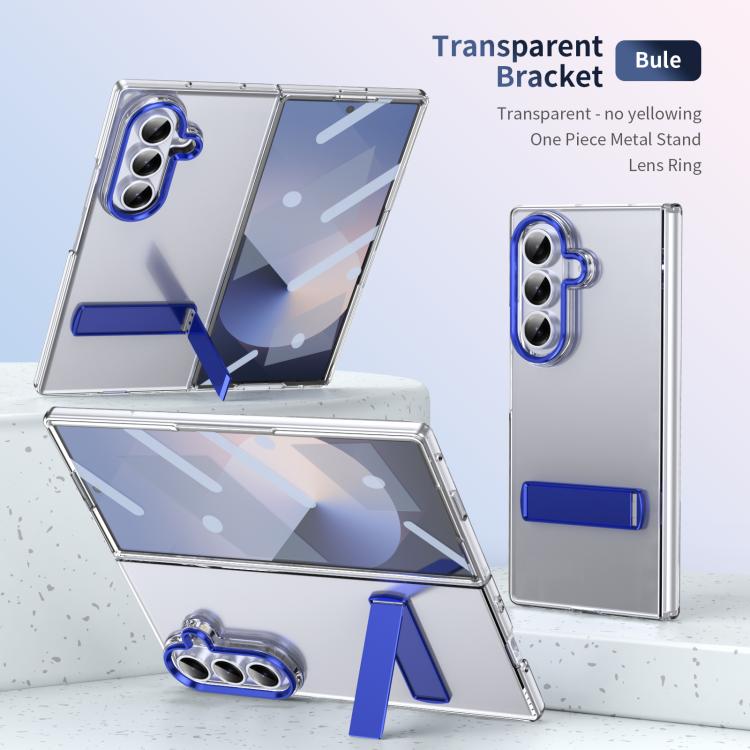Funda híbrida de TPU y policarbonato con soporte para Samsung Galaxy Z Fold7 5G (azul)
