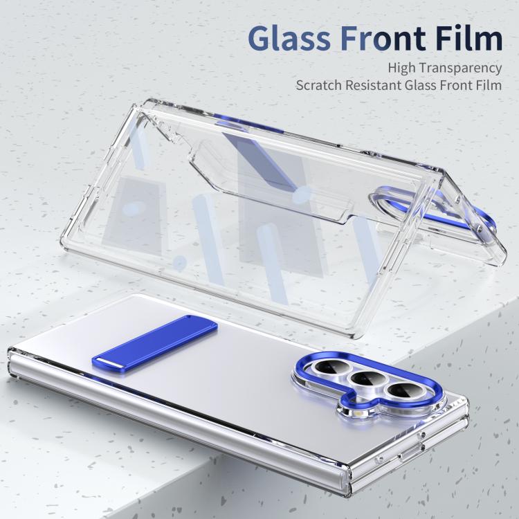 Funda híbrida de TPU y policarbonato con soporte para Samsung Galaxy Z Fold7 5G (azul)