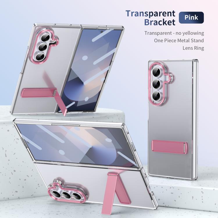 Funda híbrida de TPU y PC con soporte para Samsung Galaxy Z Fold7 5G (rosa)