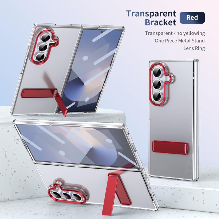 Funda híbrida de TPU y PC con soporte para Samsung Galaxy Z Fold7 5G (roja)