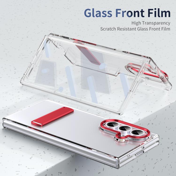 Funda híbrida de TPU y PC con soporte para Samsung Galaxy Z Fold7 5G (roja)