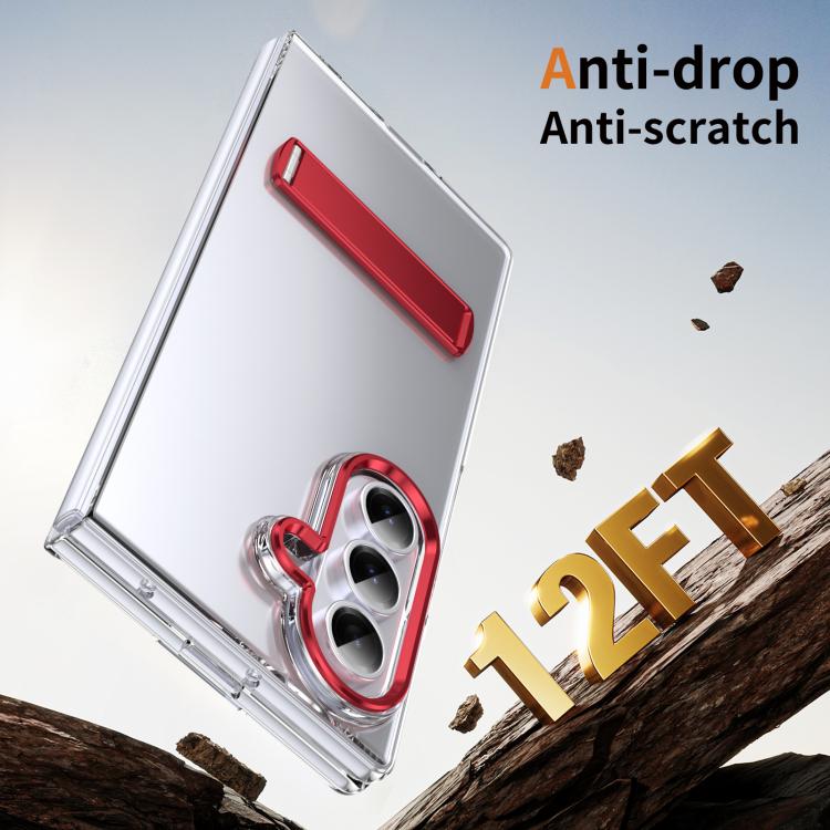 Funda híbrida de TPU y PC con soporte para Samsung Galaxy Z Fold7 5G (roja)