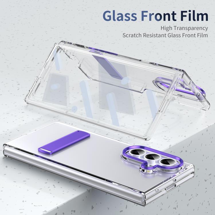Funda híbrida de TPU y PC con soporte para Samsung Galaxy Z Fold7 5G (morada)