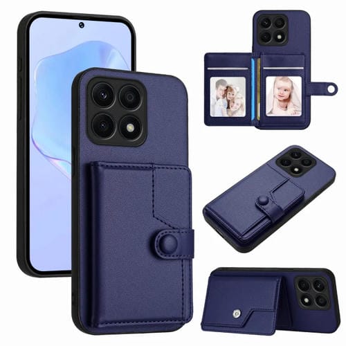 Funda para Teléfono Antirrobo con Botón y Tarjetero Rfid para Honor X8A (Azul)
