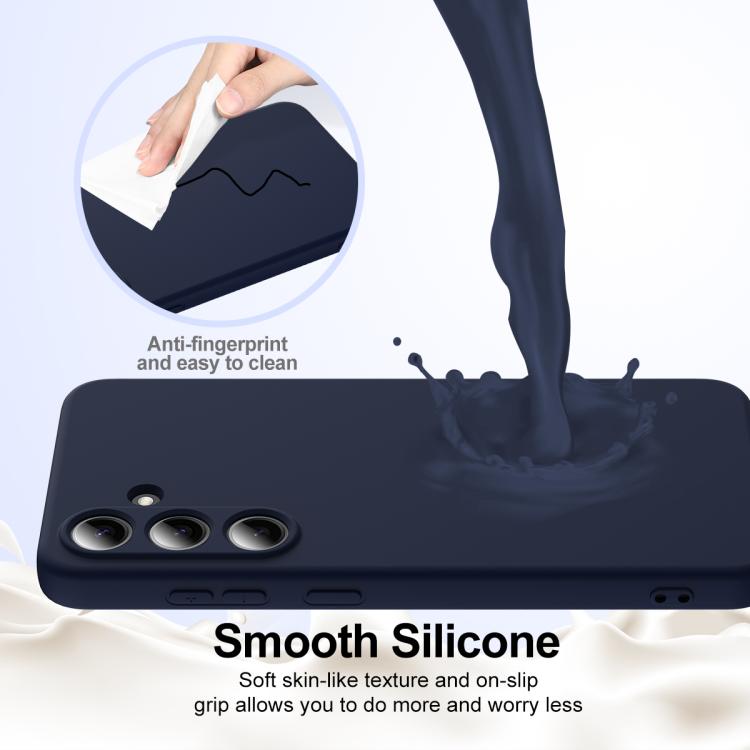 Funda de silicona Magsafe a prueba de golpes para Samsung Galaxy S25 FE 5G (azul marino)