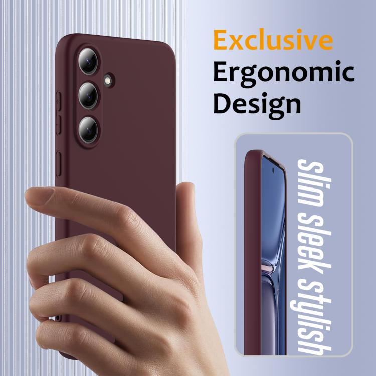Funda de silicona Magsafe a prueba de golpes para Samsung Galaxy S25 FE 5G (color ciruela)
