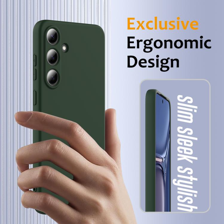 Funda de silicona Magsafe a prueba de golpes para Samsung Galaxy S25 FE 5G (verde oscuro)