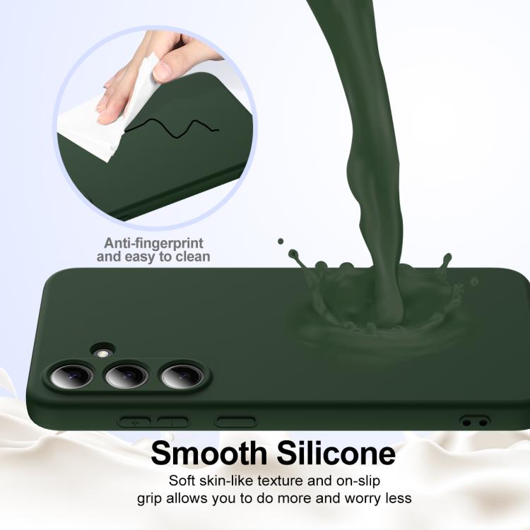 Funda de silicona Magsafe a prueba de golpes para Samsung Galaxy S25 FE 5G (verde oscuro)