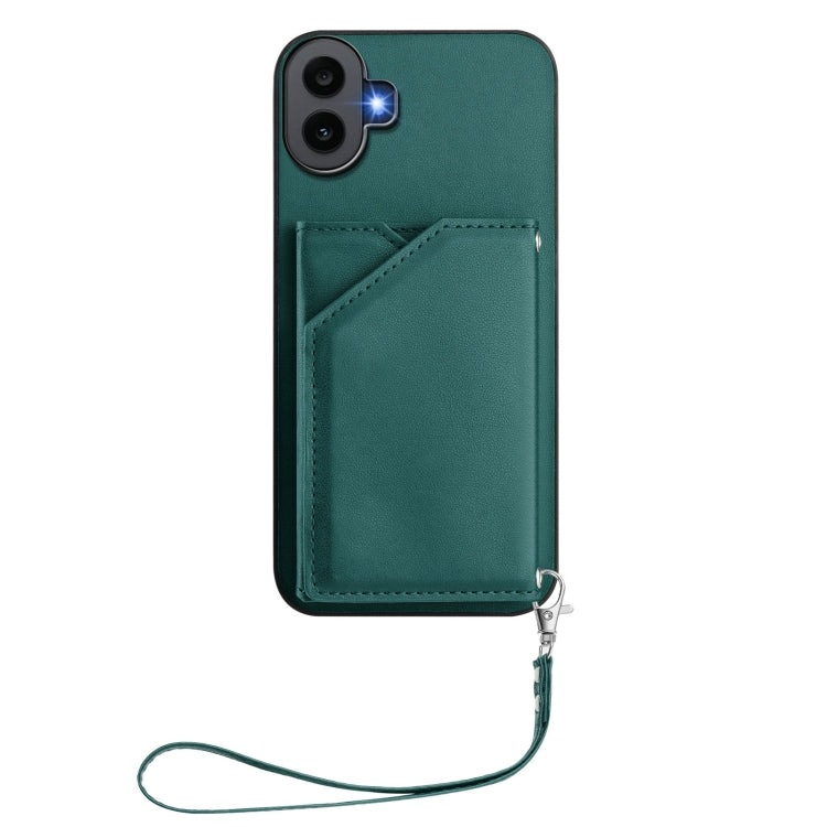 Estuche para Teléfono For Nothing cmf Phone 1 con 4 Ranuras para Tarjetas y Correa para Muñeca (Verde)