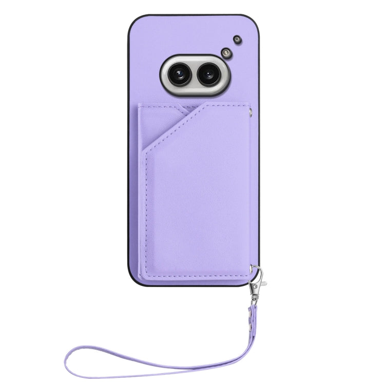 Estuche para Teléfono For Nothing Phone 2A Skin Feel con 4 Ranuras y Correa (Morado)