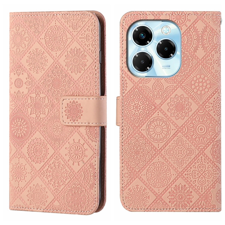 Funda de Cuero con Patrón En Relieve Estilo Étnico para Infinix Note 40X 5G (Rosa)