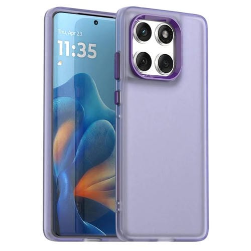 Funda híbrida de TPU a prueba de golpes para Motorola Edge 60 Fusion Candy PC (morado)