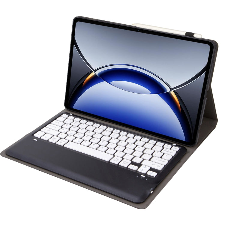 Funda de Cuero con Teclado Bluetooth Desmontable Ultrafina TPU Op15 para Oppo Pad 3 12,1" (Negro + Blanco)
