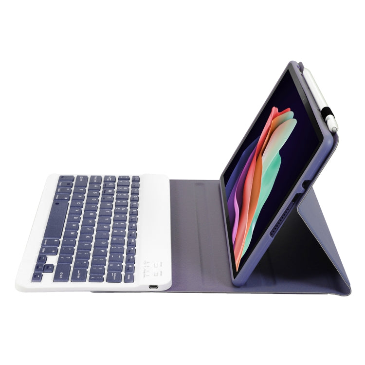 Funda de Cuero para Tableta Huawei Matepad Se 10.4 Ah13 con Teclado Bluetooth Desmontable (Blanco Lavanda)