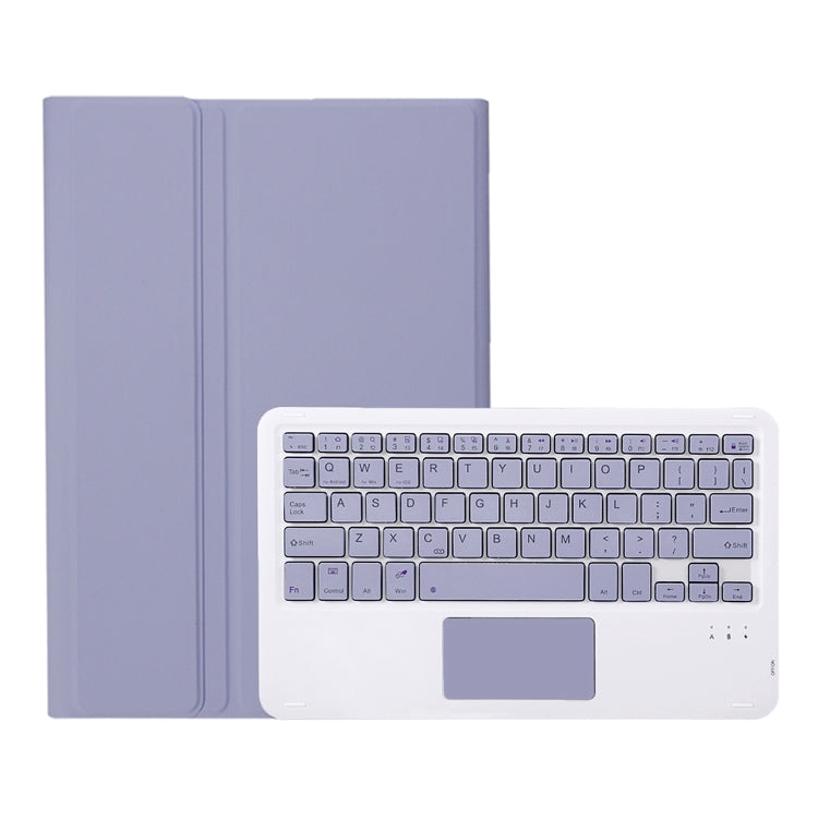 Funda de Cuero para Huawei Matepad Se 10.4 Ah13-A con Teclado Bluetooth Desmontable y Panel Táctil (Blanco Lavanda)
