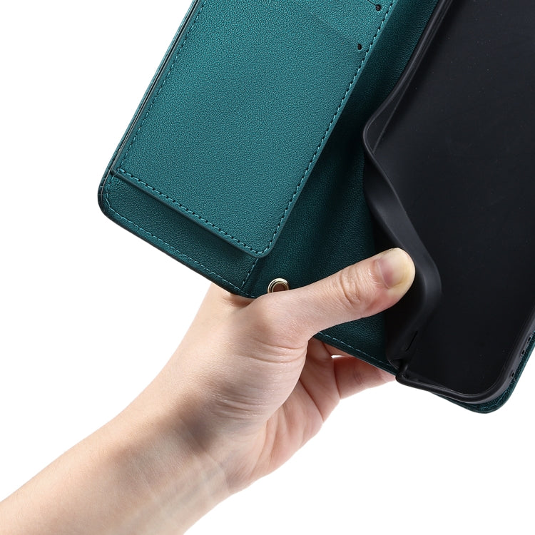 Funda de Cuero para Sony Xperia 5 III con Forma de Rombo y Hebilla de Anillo (Verde)