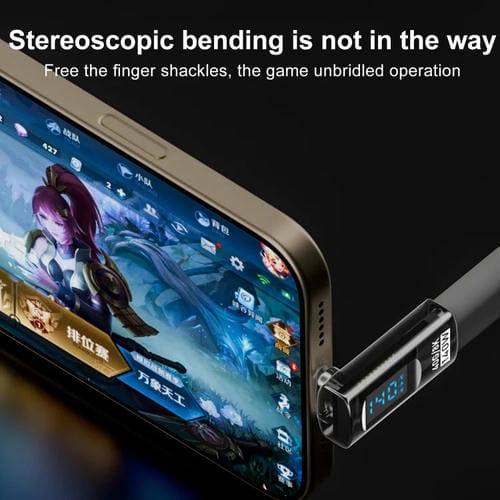 Adaptador Estéreo con Pantalla Digital PD 140 W Tipo C/USB-C a Tipo C/USB-C (Negro)