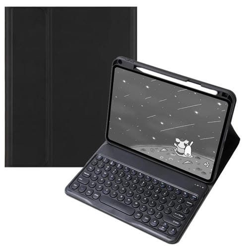 Funda de Cuero con Teclado Bluetooth y Teclas Redondas para Infinix Xpad 11" (Negro)
