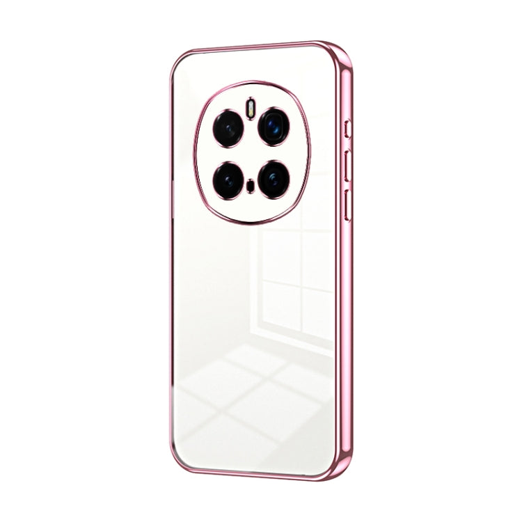 Funda para Teléfono Honor Magic7 Pro con Orificios Finos y Revestimiento Transparente (Rosa)