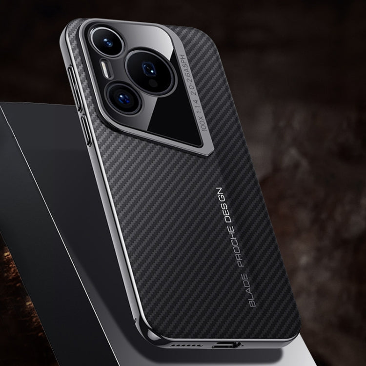 Funda para Teléfono Huawei Pura 70 Textura Fibra de Carbono PC (Negra)