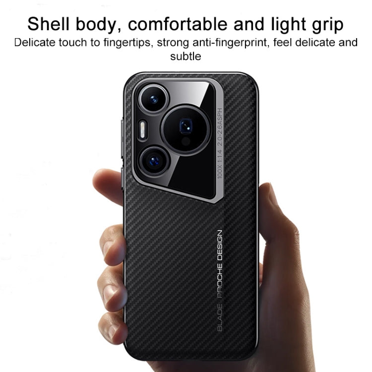Funda para Teléfono Huawei Pura 70 Textura Fibra de Carbono PC (Negra)