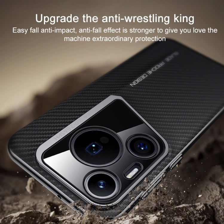 Funda para Teléfono Huawei Pura 70 Textura Fibra de Carbono PC (Negra)
