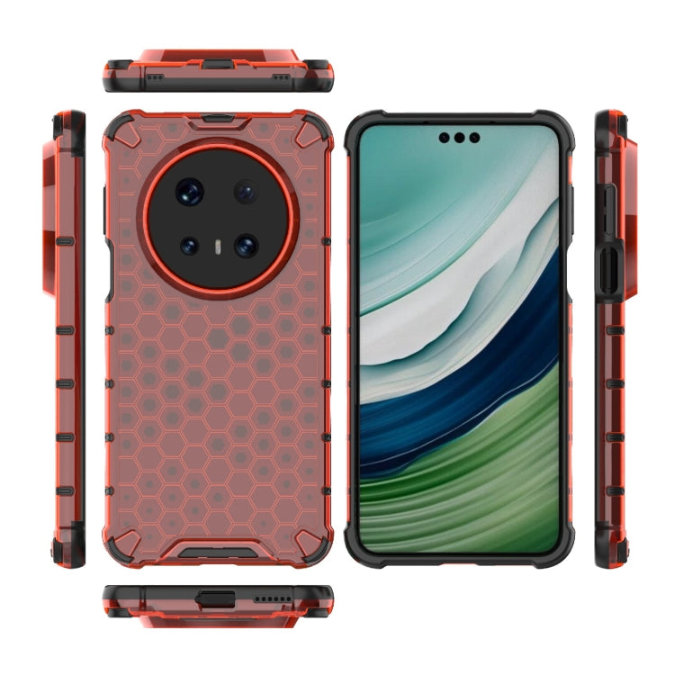Funda para Teléfono Huawei Mate 70 5G a Prueba de Golpes con Diseño Panal de Abeja (Roja)