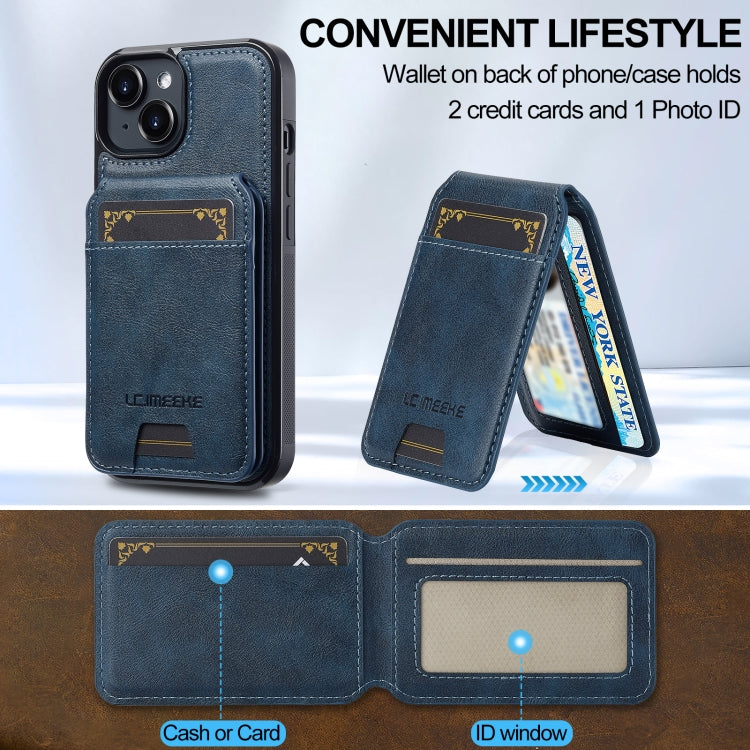 Funda para Teléfono Lc.Imeeke Serie L3 con Tarjeta Rfid Desmontable Magsafe para iPhone 14/13 (Azul)
