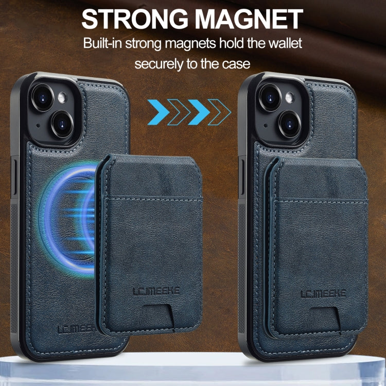 Funda para Teléfono Lc.Imeeke Serie L3 con Tarjeta Rfid Desmontable Magsafe para iPhone 14/13 (Azul)