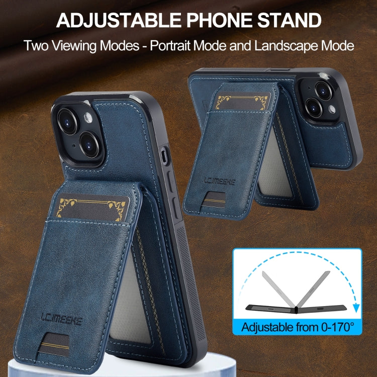 Funda para Teléfono Lc.Imeeke Serie L3 con Tarjeta Rfid Desmontable Magsafe para iPhone 14/13 (Azul)